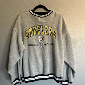 Pittsburgh Steelers Vintage PRO LINE Gray Authentic Men's Large Sweater